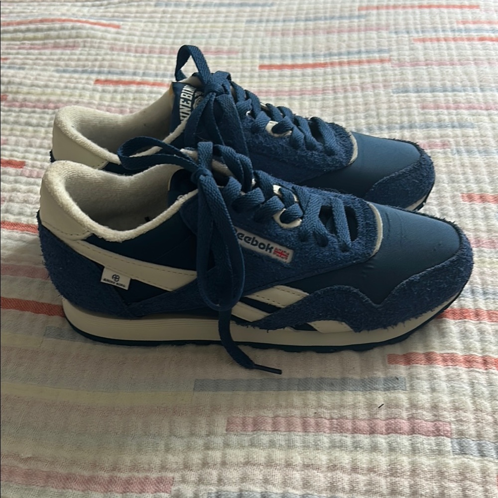 Reebok X Anine Bing  Blue and White Sneakers
